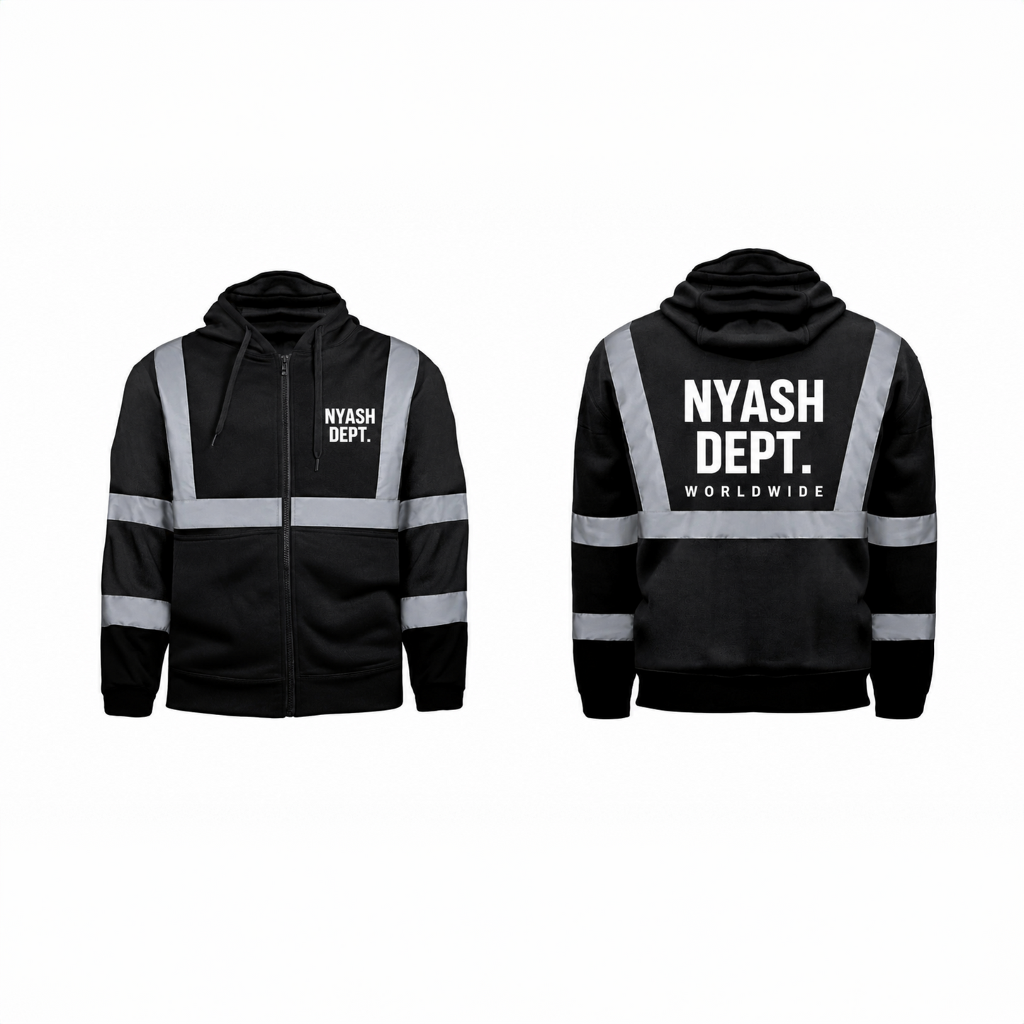 NYASH DEPT. REFLECTIVE FULL-ZIP FLEECE HOODIE