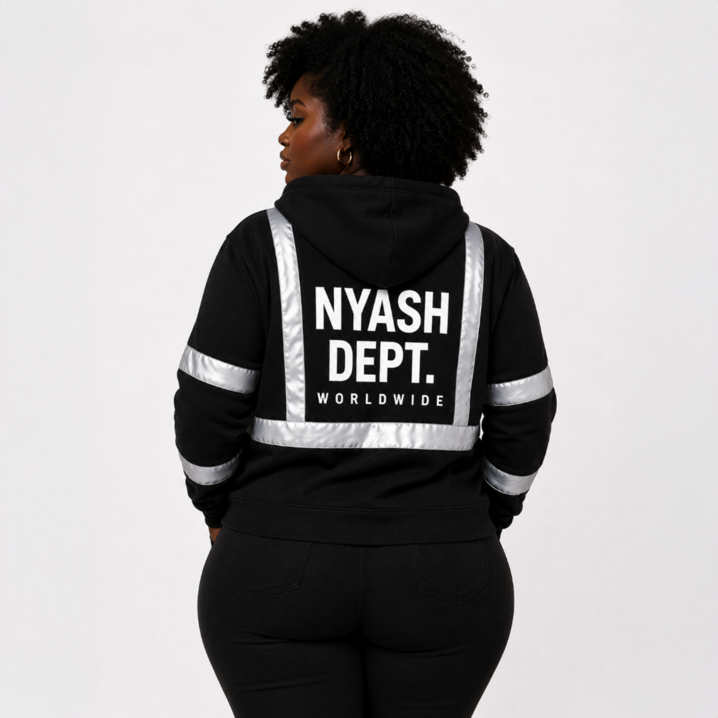 NYASH DEPT. REFLECTIVE FULL-ZIP FLEECE HOODIE
