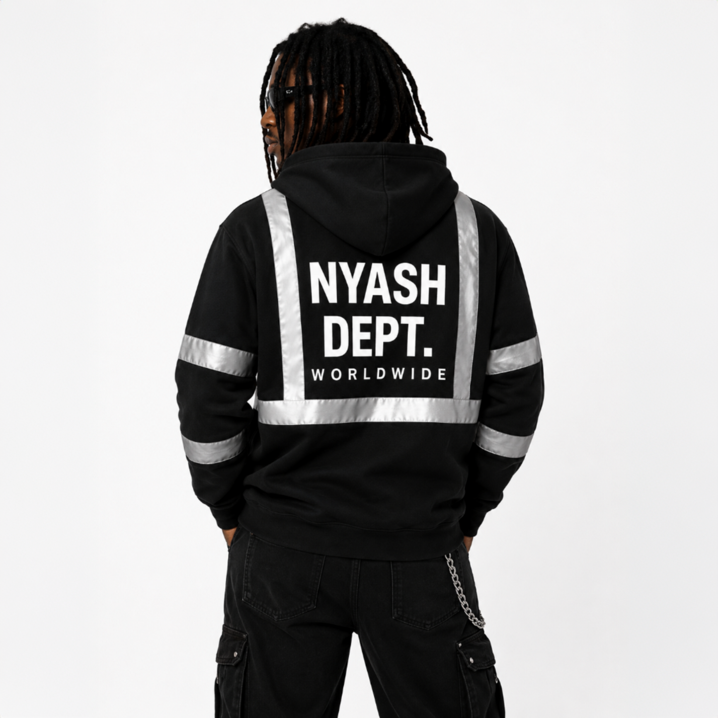 NYASH DEPT. REFLECTIVE FULL-ZIP FLEECE HOODIE