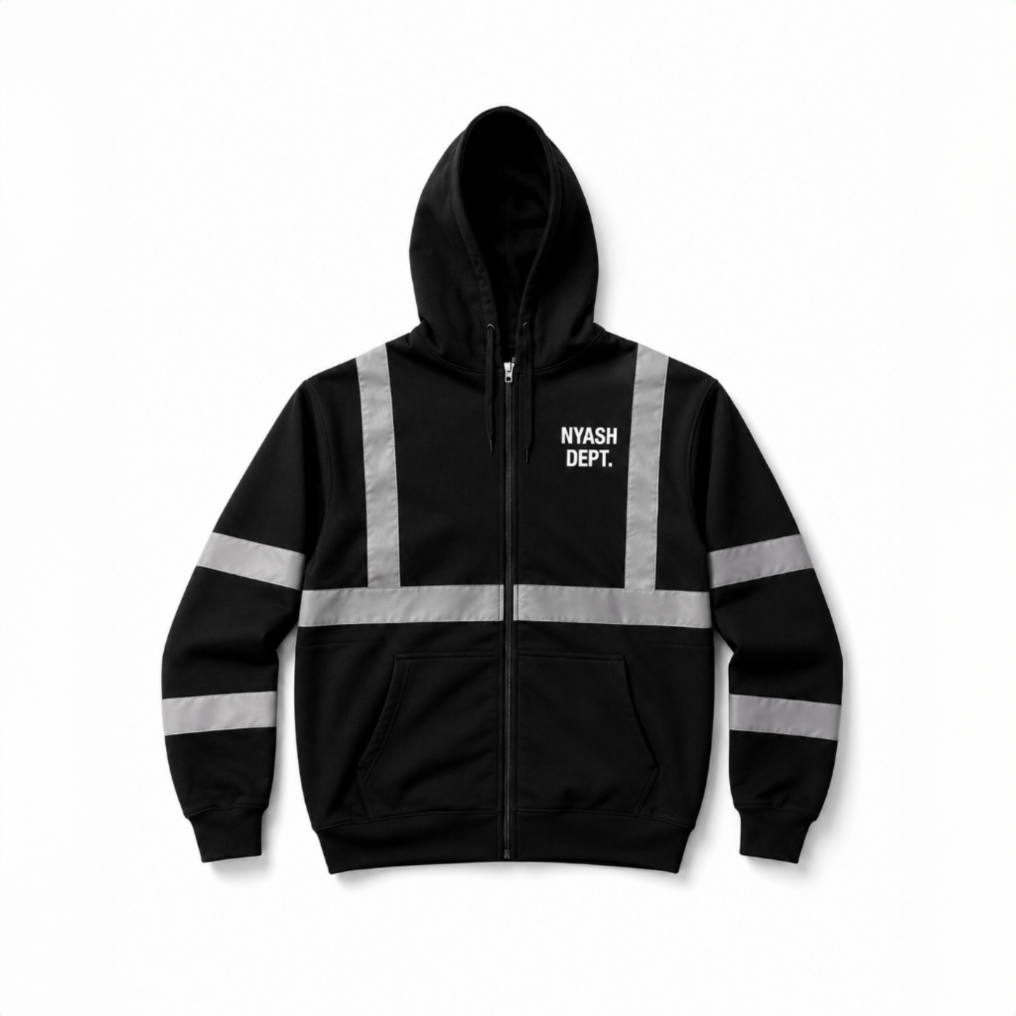 NYASH DEPT. REFLECTIVE FULL-ZIP FLEECE HOODIE