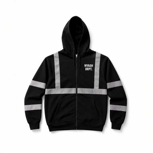 NYASH DEPT. REFLECTIVE FULL-ZIP FLEECE HOODIE